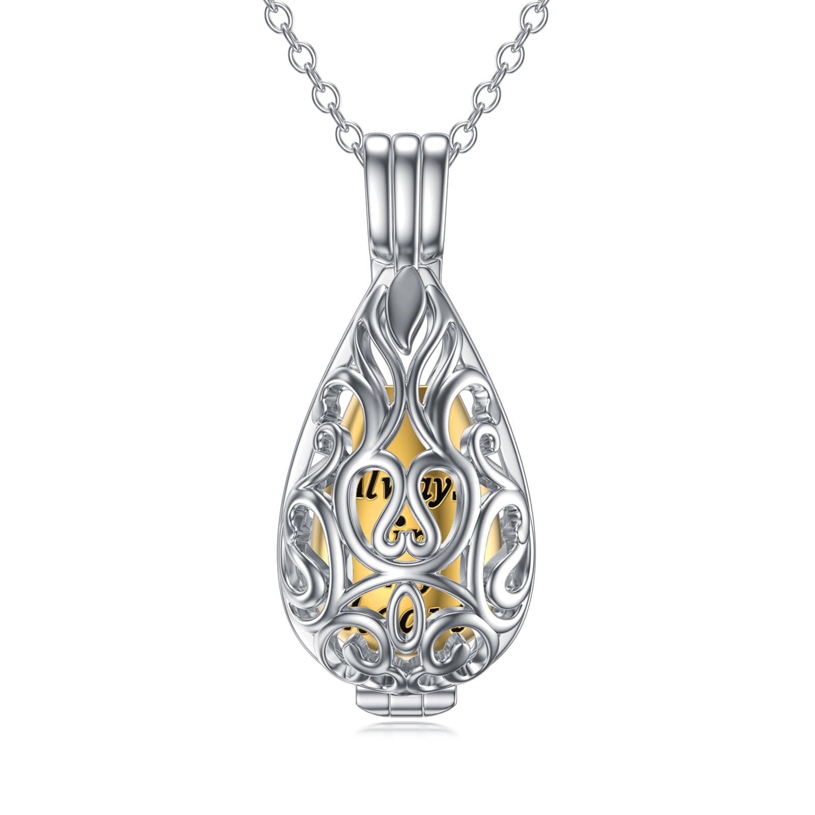 VONALA Filigree Urn Necklace for Human Ashes S925 Sterling Silver Hollow Cremation Jewelry for Ashes for Women Filigree Memory Ashes Keepsake Necklace Urn Jewelry for Human Ashes