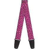 Guitar Strap - Leopard Pink Fuchsia | Leopard Pink Fuchsia Acoustic Electric Bass