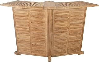 KMH®, klappbare Teak Gartenbar Bartisch Stehtisch Verkaufstresen Gartentheke (#102082)