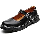 Mary Jane Shoes Women Platform Non-Slip Classics Round Toe Ankle Strap Comfort Casual Oxford Dress Work Mary Jane Flat Shoes