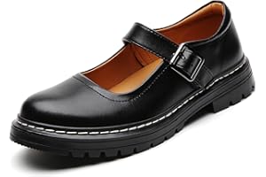 DR.XIRURUCO Mary Jane Shoes Women Platform Non-Slip Classics Round Toe Ankle Strap Comfort Casual Oxford Dress Work Mary Jane Flat Shoes