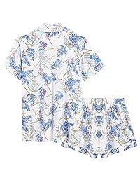 Pijama corto para dama, de bambú, con botones y manga corta, tallas S-XXL