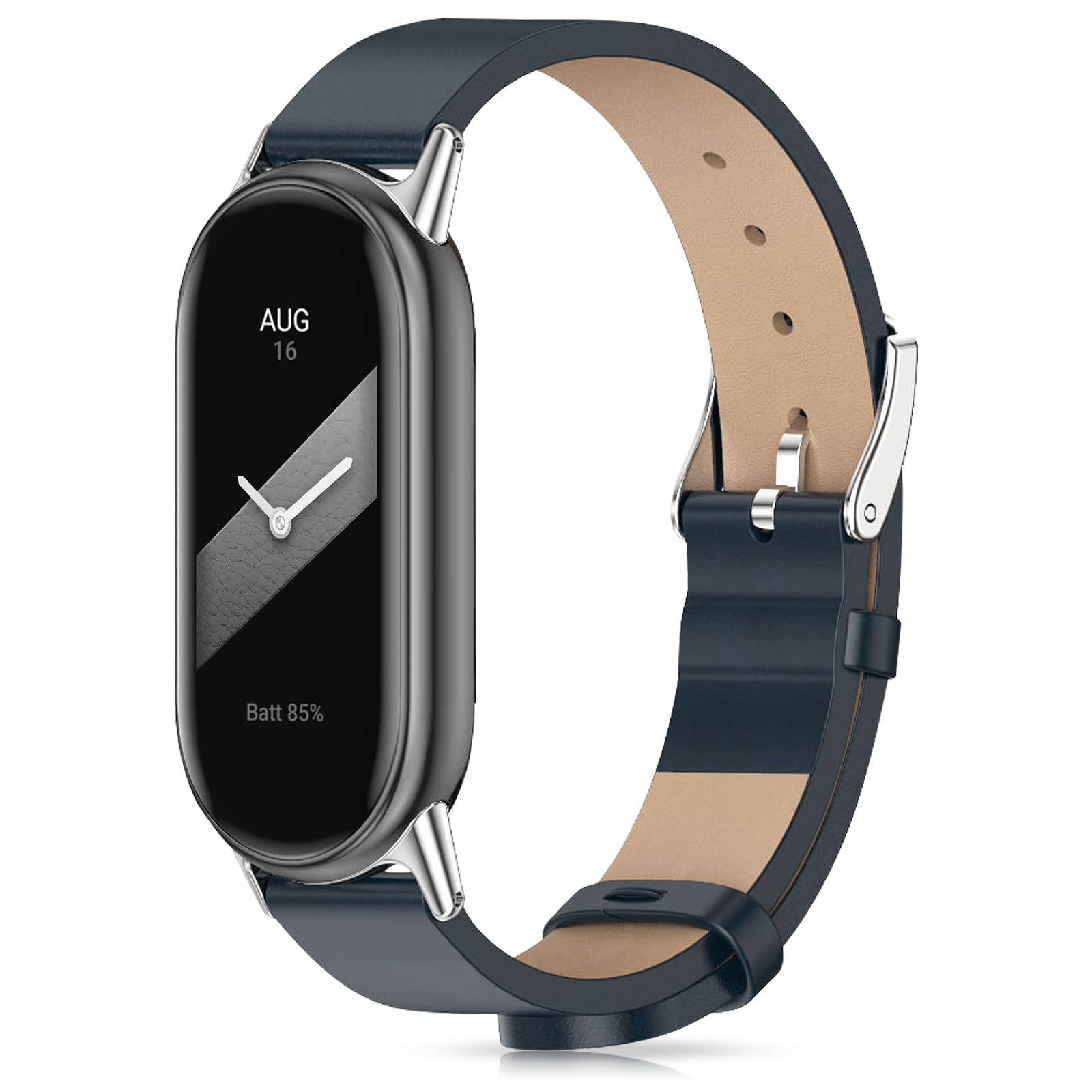 Xisair Leather Strap Compatible with Xiaomi Mi Band 8/9/10 Replacement Wristband