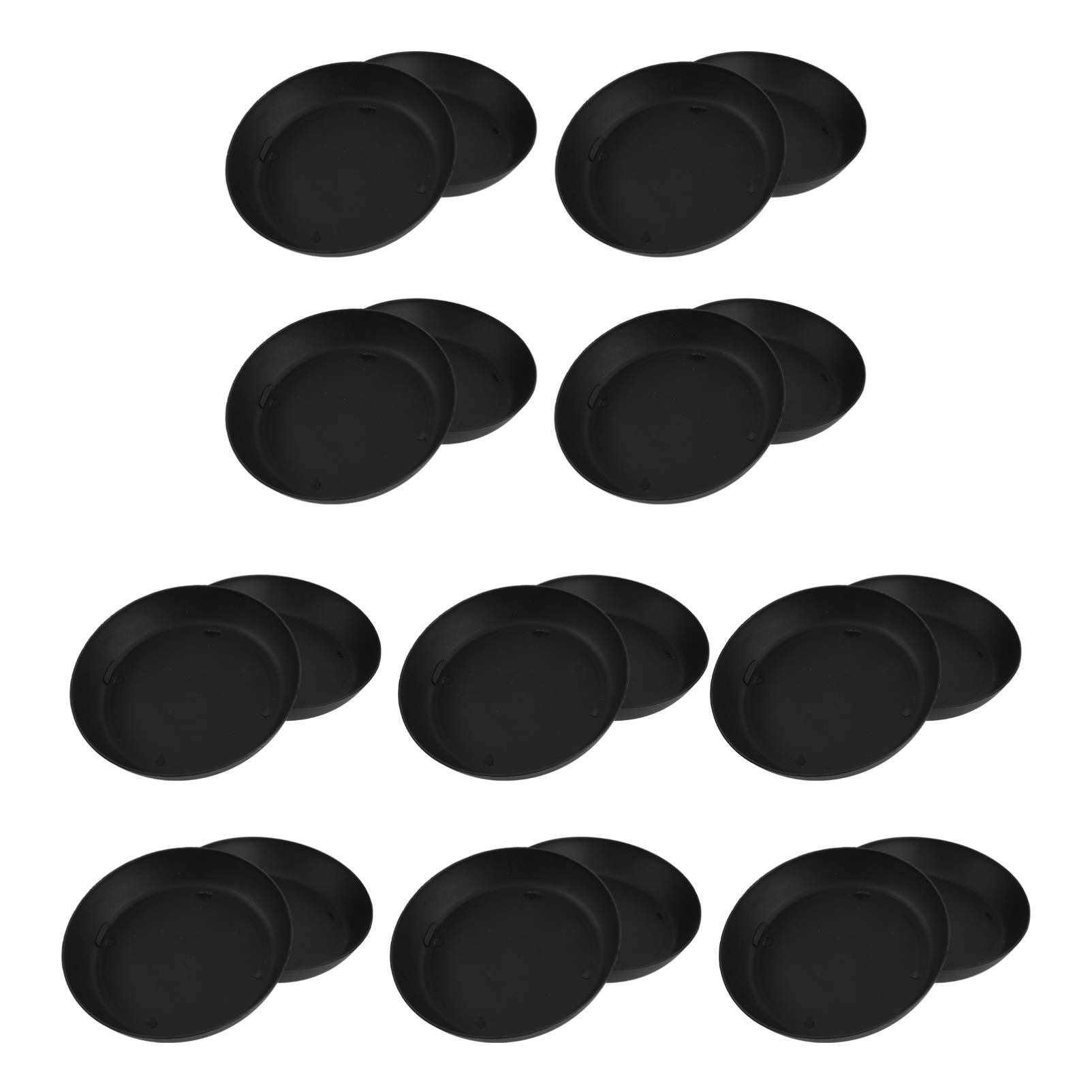 Yardwe 20 Pcs Round Black Plastic Saucer Tray Flower Pot Plant Saucers Drip Tray for Plant Flower Pot of Garden Indoor Outdoor Home Ornaments
