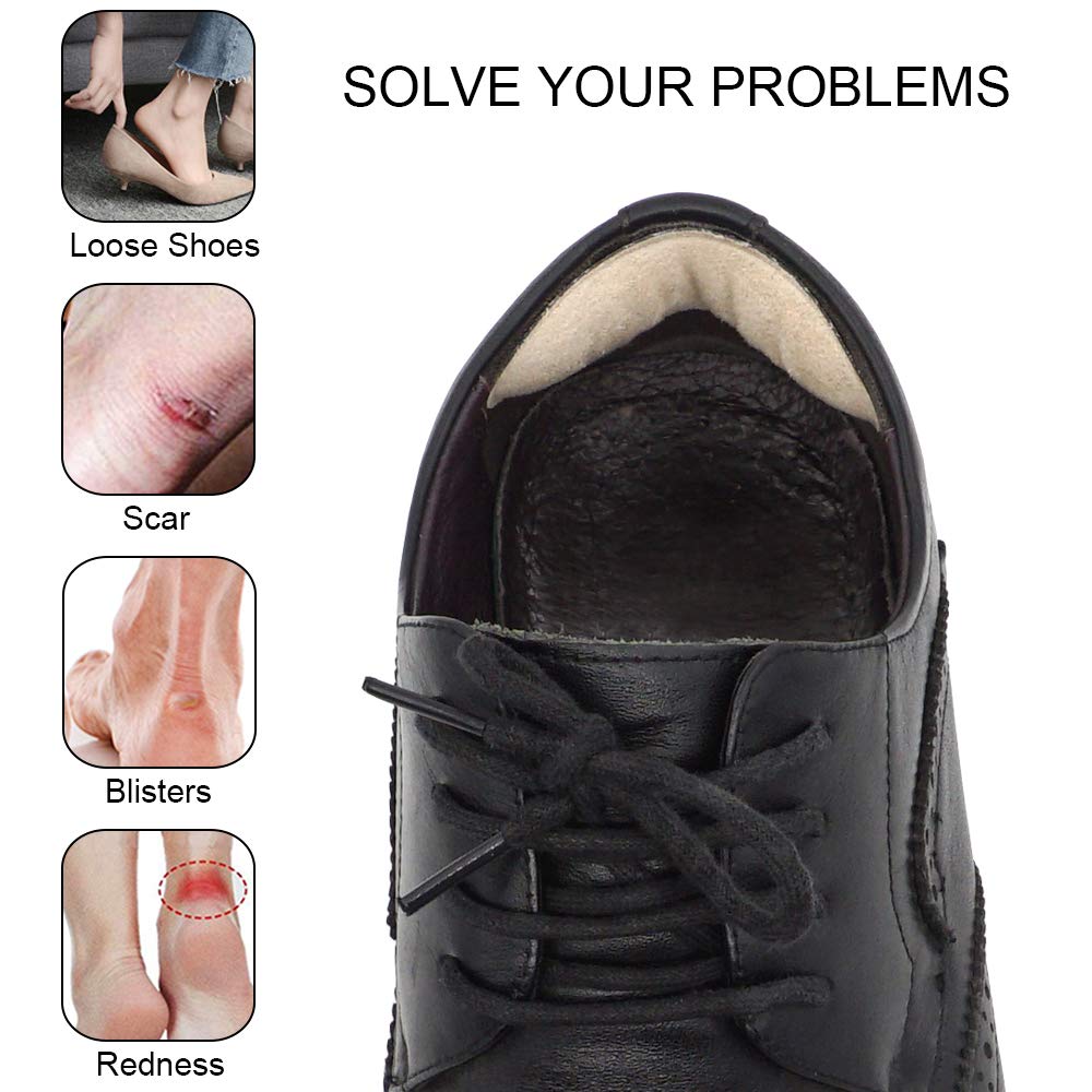 Dr. Foot\'s Heel Grips for Ladies Shoes, Shoes Too Big, Back Inserts Protect from rubbing and Slipping for Men and Women (Beige)