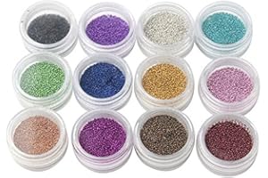 ESOWEMSN 1Pack Fashion Caviar Nails Art New 12 Colors plastic Beads Manicures or Pedicures Nail Art Caviars/Beads/Mini Pearls Decorations