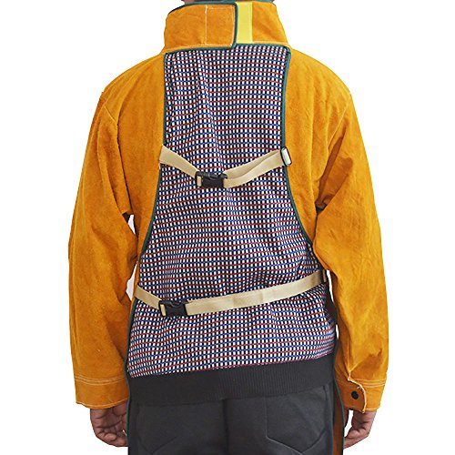 image for NUZAMAS Welding Apron Anti-flame Cowhide Long Coat Protective Clothing