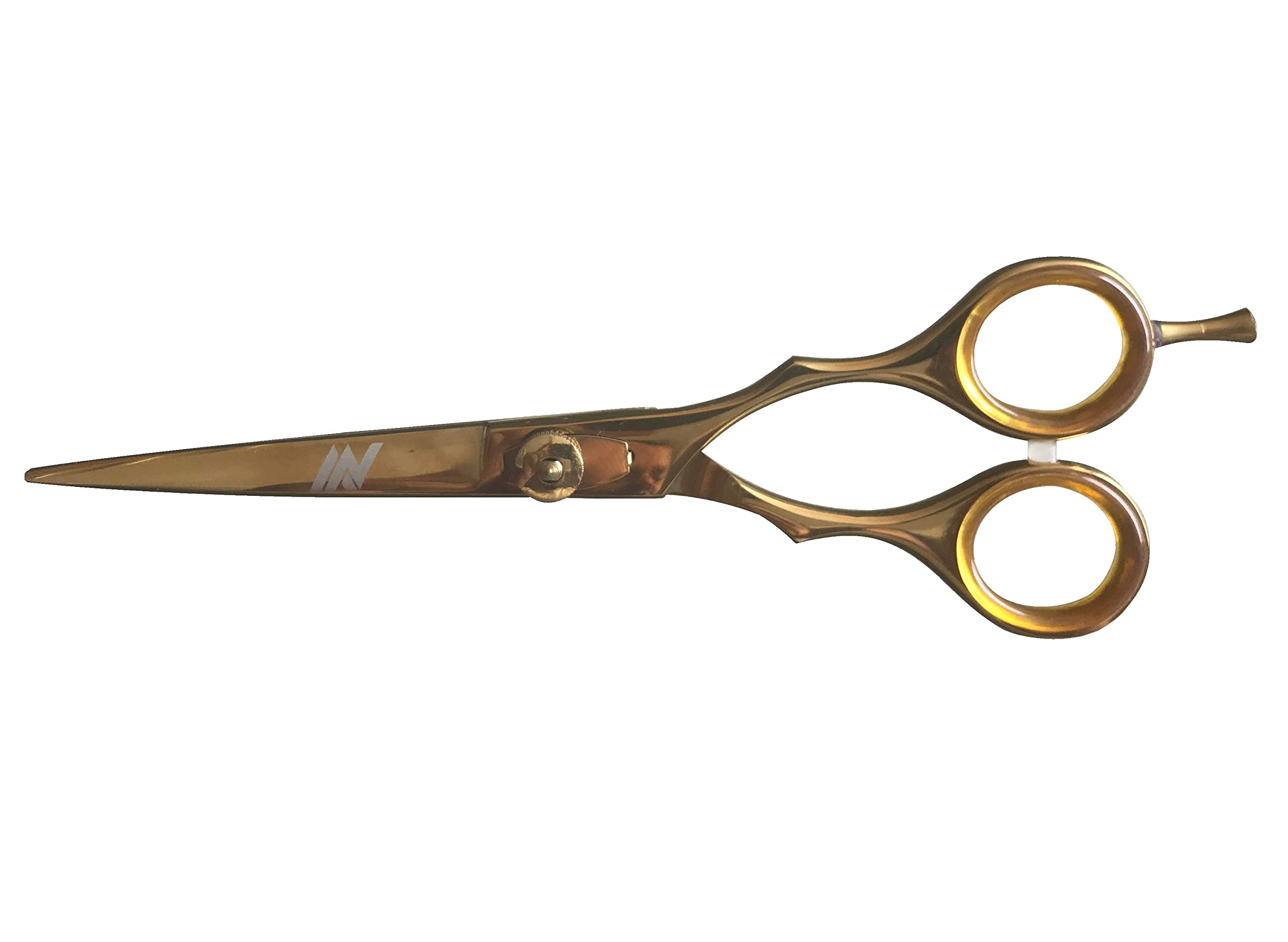 Hairdressing Scissor Professional Hairdressers Barber Hair Cutting Scissor Stainless Steel Haircut Scissor Sharp Adjustable for Salon Barbers, Men, Women, Children and Adults (17 cm, Gold)