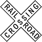 Rogue River Tactical Funny Metal Railroad Crossing XING Tin Sign, 12x12 Inch, Wall Décor