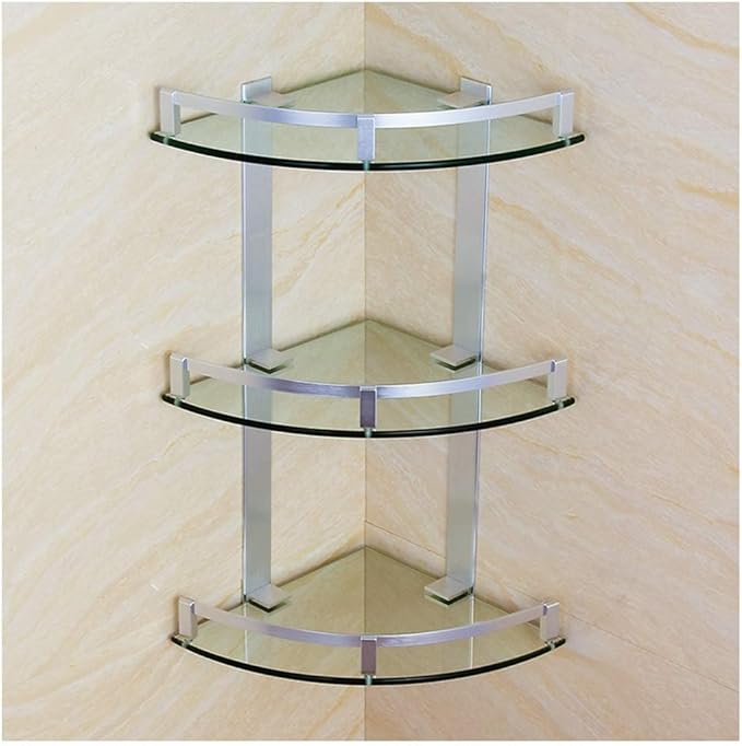 estantes de aluminio y vidrio