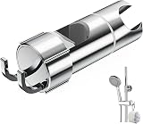 Alyvisun Shower Head Holder with 2 Hooks Chrome Adjustable 16-27mm
