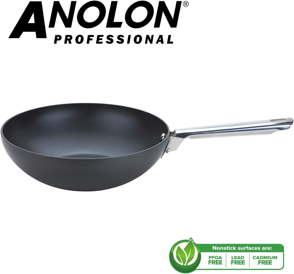 Anolon Professional Stirfry-26cm-Premium Non Stick Stir Fry pan Aluminium Cookware, Oven and Dishwasher Safe - Image 3