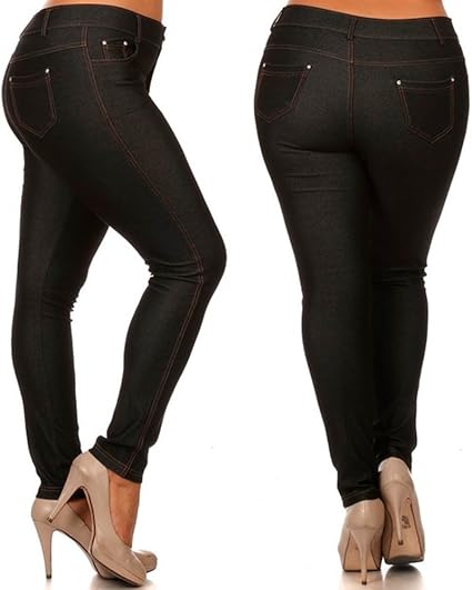 black skinny pants plus size