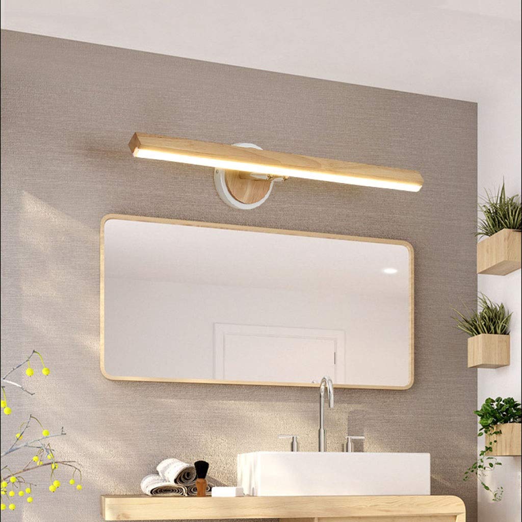 Color Two Color Light Solid Wood Wall Lamp Led Mirror Headlight Mirror Cabinet Light Makeup Lamp Bathroom Mirror Lamp Bath Mirror Lamps Bathroom Vanity Lighting Vanity Lights