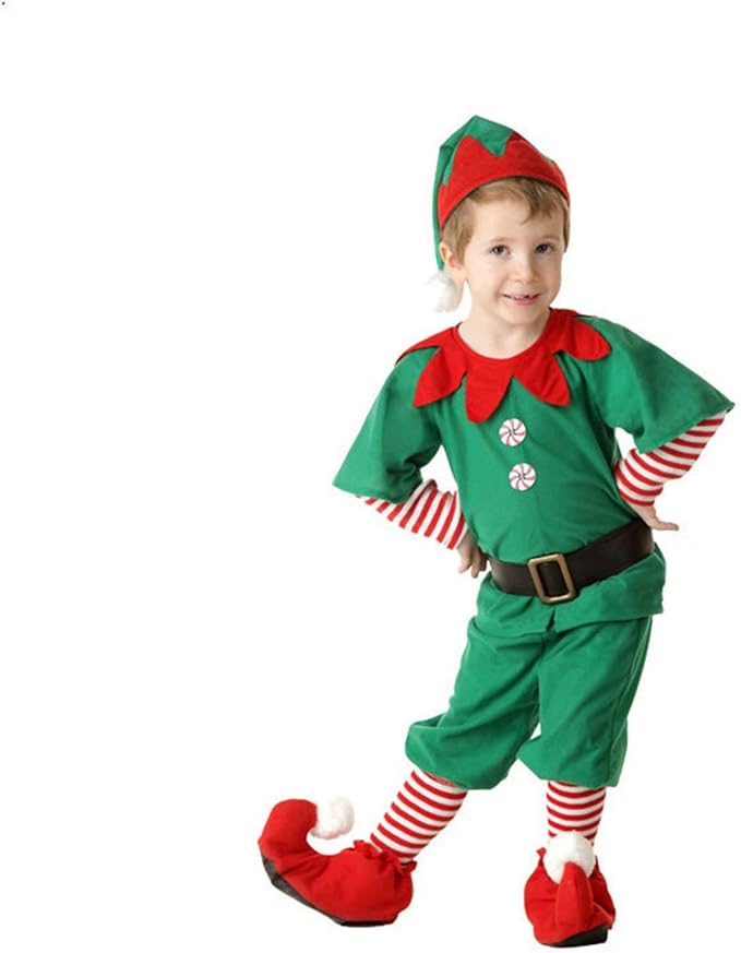 Elf Costume Christmas Elf Suit Adult & Kids Christmas Costumes Children