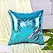 Play Tailor Sequin Pillow Cover Cushion Covers 16x16in Flip Sequins Decorative Throw Pillow Case, Teal Blue and Light Purple (Insert Not Included)