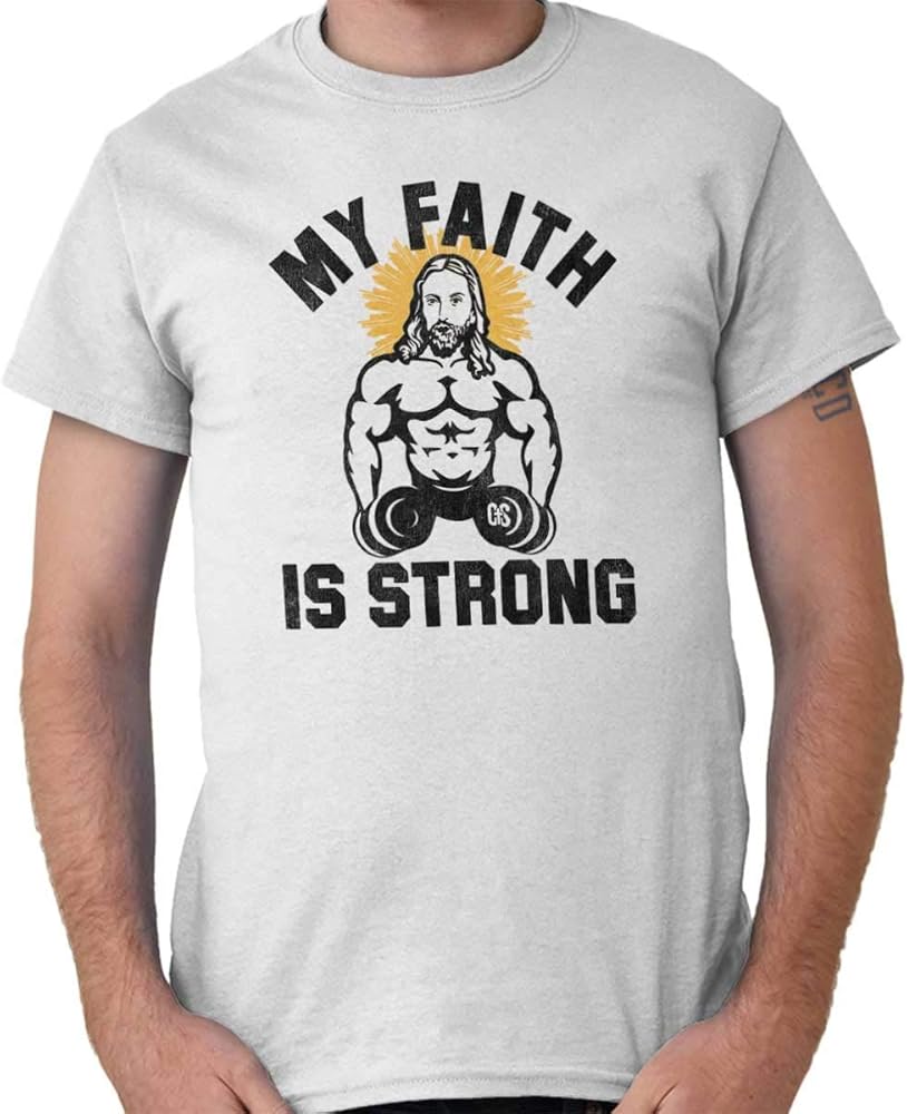My Faith Strong Funny Jesus Christ Gym T Shirt Tee Minaze