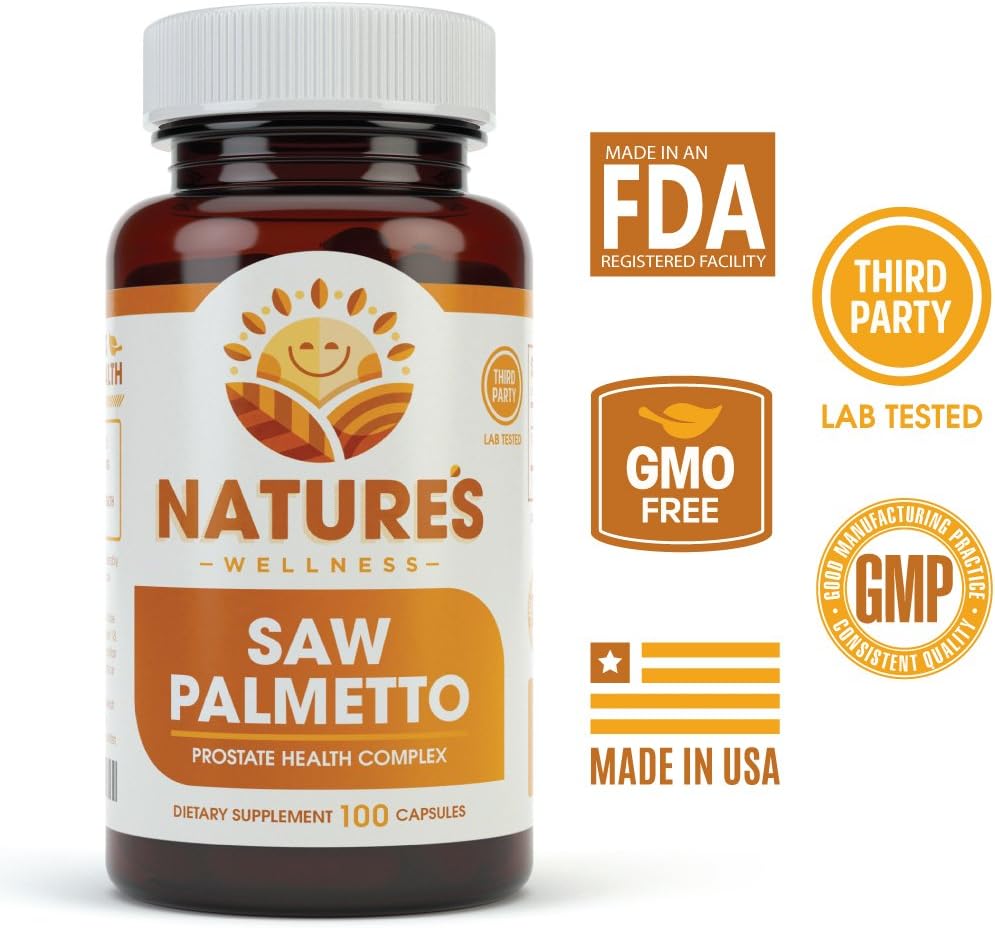 1000mg Saw Palmetto Prostate Supplement, Berry Power + Extract - Maximum Strength to Promote Prostate Heath, Reduce Frequent Urination and Block DHT Related Hair Loss Naturally |100 Caps: Health & Personal Care