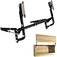 Riyhch Vertical Lift Hinge, Vertical Swing Lift Pneumatic Arm Kitchen Mechanical Hinge Slow Closing, Durable & Silent Fit for Cabinet Width: 19.69-35.43" Matte Black