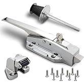 Preruner Walk in Cooler Door Handle, Walk in Cooler Door Closer Complete Latch Kit, Freezer Doors Handle (Metallic Silver (304 Stainless Steel Push Rod), 1/8 in to 1/4 in(Flush))