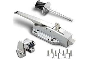 PRERUNER Walk in Cooler Door Handle, Walk in Cooler Door Closer Complete Latch Kit, Freezer Doors Handle, Coolers Radial Latch, Offset -1/8 in to 1/4 in(Flush) and 5.9" Solid Metal Interior Release Handle
