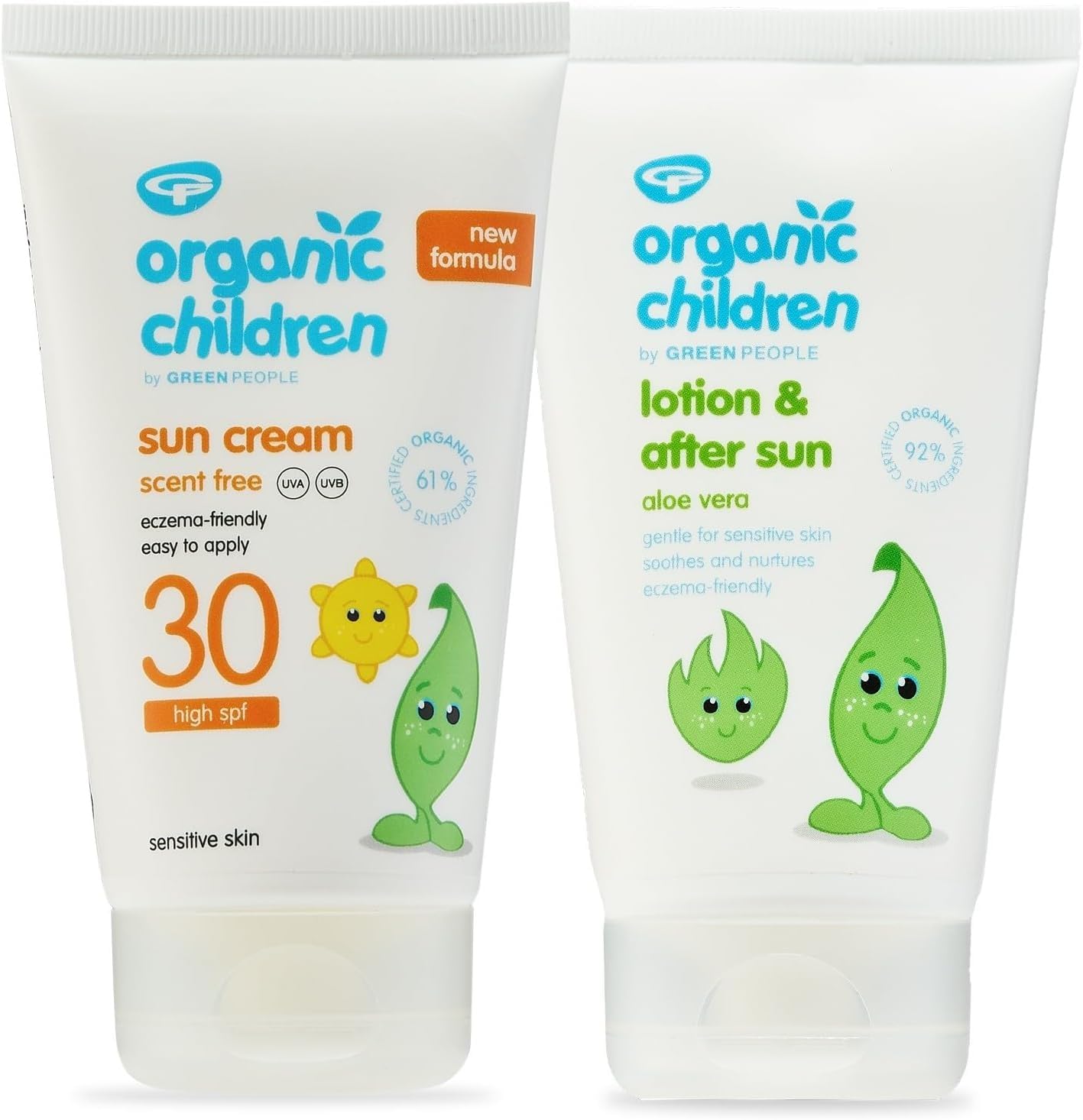Green People Organic Children Sun Cream SPF30 + After Sun - Natural, Organic Sunscreen for Kids - Easy to Apply - Vegan & Cruelty Free - 2x150ml
