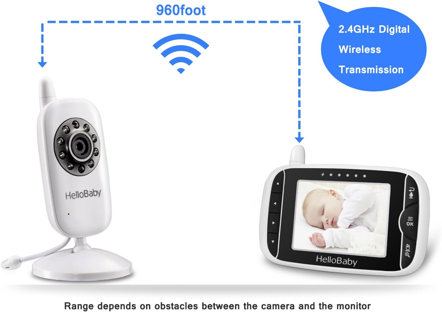 hellobaby 3.2 inch video baby monitor
