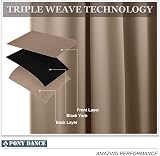 PONY DANCE Blackout Mocha Curtains 2 Panels 90x90 In Grid Eyelet view 4