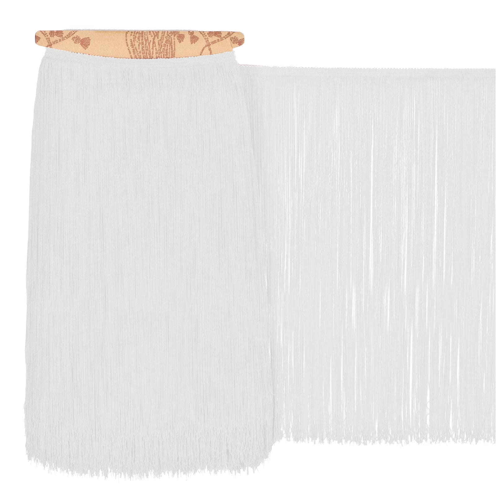 TEXTEX = Cuquillo Fringe for Sewing Flamenco and Sevillana. Composition Rayon 100%. Length of 60 cm. 5m Pieces. (White)