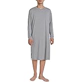 Latuza Men's Bamboo Viscose Nightshirt Long Sleeve Sleep Shirt