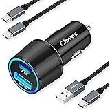 Cluvox USB C Car Charger, Dual 18W Fast Charging Compatible for Samsung Galaxy S21 Plus/Ultra/S20 FE/Plus/Ultra/Note 20/Ultra