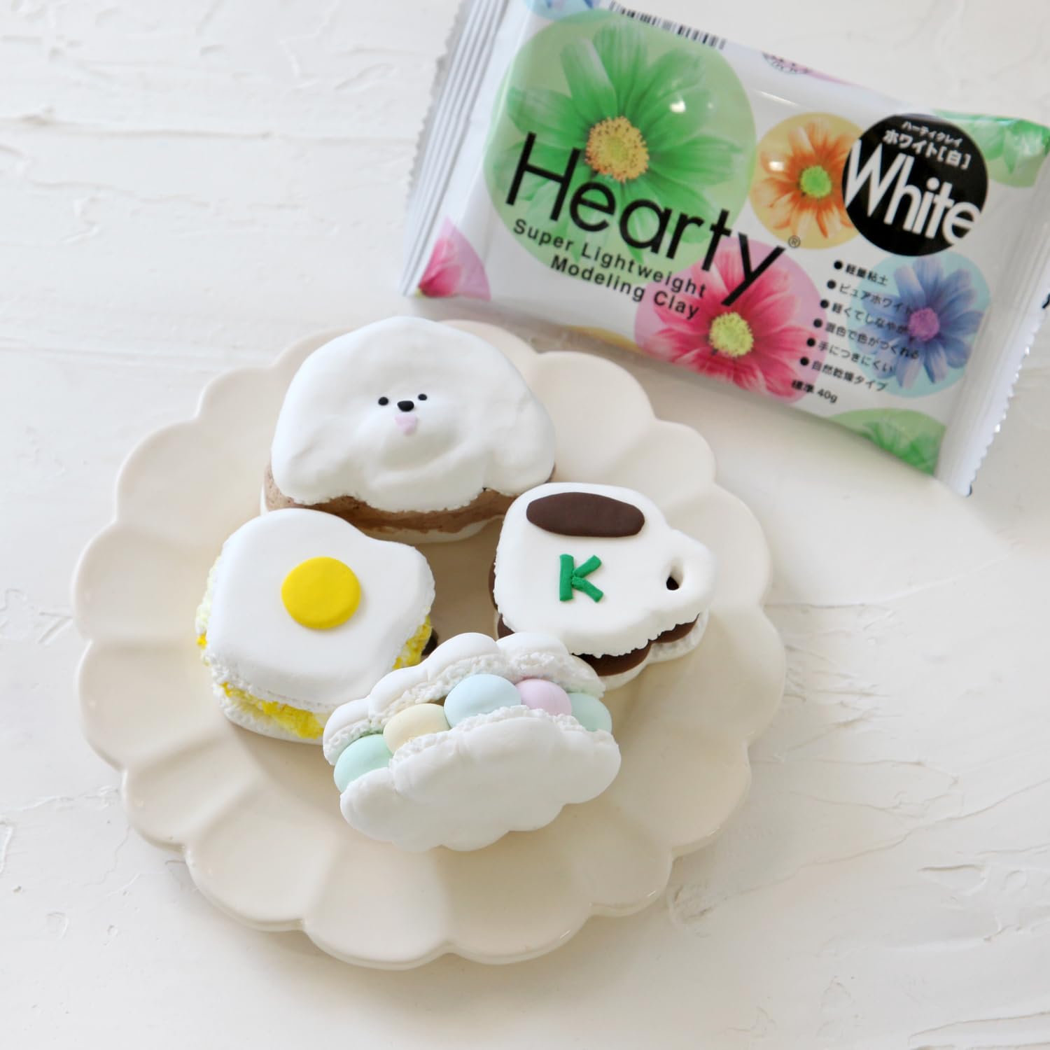 Padico Hearty Super Light Weight Modeling Clay 180g Color White (Japan Import)