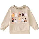 GLIGLITTR Chicken Shirt Toddler Boy Girls Thanksgiving Crewneck Sweatshirt Funny Turkey Long Sleeve Outfits Kids Fall Clothes
