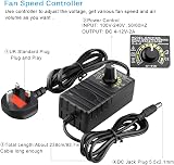 GDSTIME 4 x 120mm Cooling Fan 12V AC/DC Speed Controller for Router PC view 4