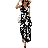 Women's Summer Casual Wrap Dress Sleeveless Flared Midi Dress