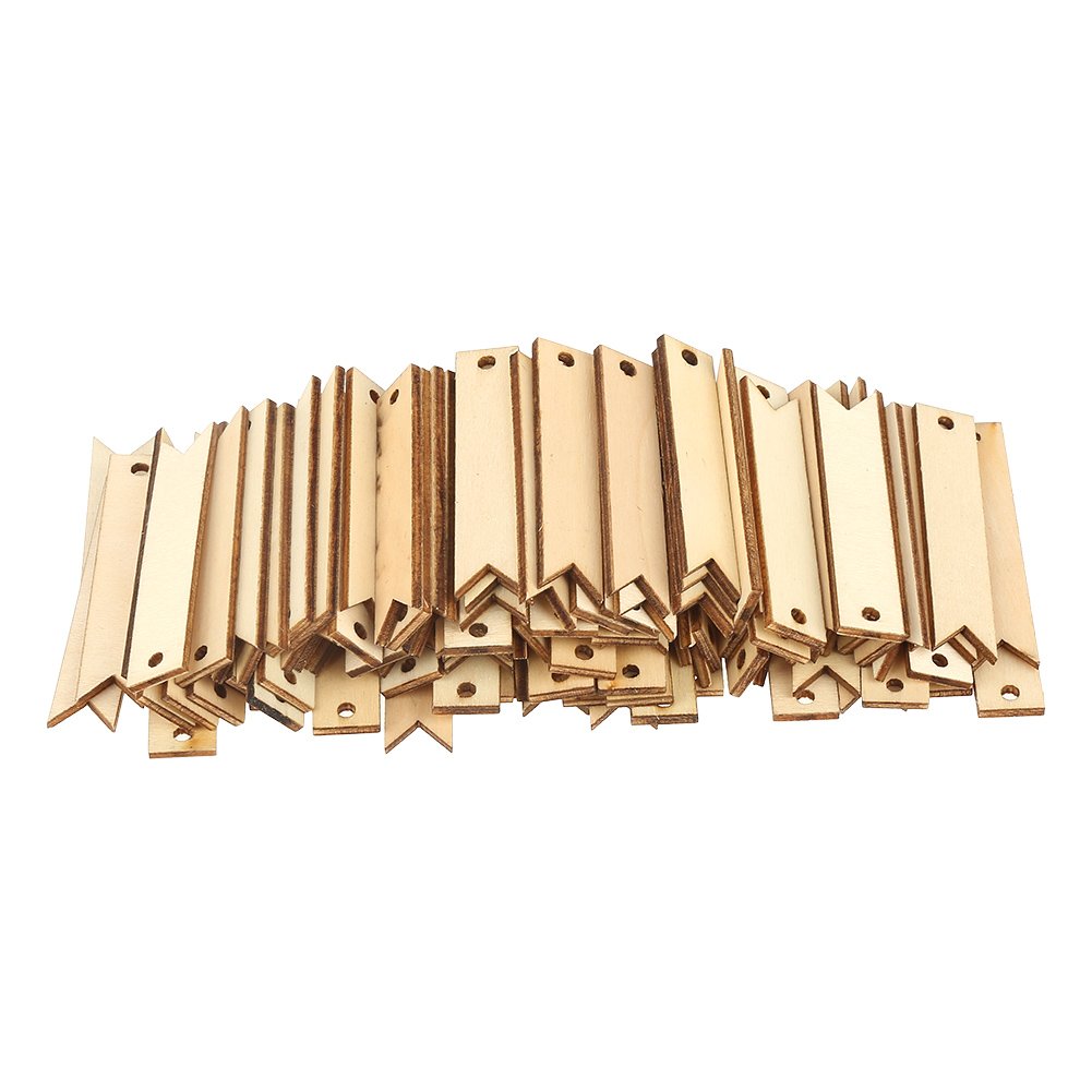 Wood Card Crafts, 100pcs Nature Color Wooden Tags Crafts, Wood Card for Wall Wedding Party Room Decoration Accessories