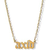 Sorority Shop Alpha Xi Delta Necklace — AXD Old English Font Design, 18K Gold Plated, Alpha Xi Delta Gifts for Women