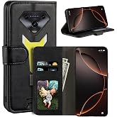 UOGNADGD Leather Flip Case for Armor 34 Pro - Black | 6.95" Folio Wallet Case with Card Slots, Magnetic Closure, Stand Function and RFID RFID Blocking