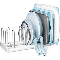 YouCopia Pan and Lid Rack StoreMore Adjustable, Large, White
