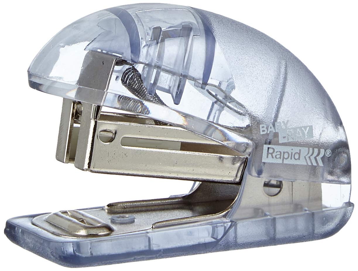 Rapid F4 Baby-Ray Mini Stapler, 10 Sheet Capacity, 1000 x Staples Included, Compact Design, Transparent, 10184030