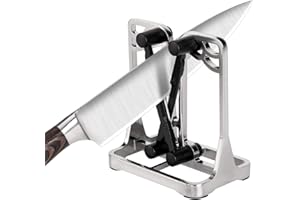EHOYAL Knife Sharpener, Knife Sharpener Tool with Self-Adjusting, Stainless Steel and Tungsten Carbide, Knife Sharpeners for Kitchen Knives Helps Repair Sharpens, Hones, Polishes Blades