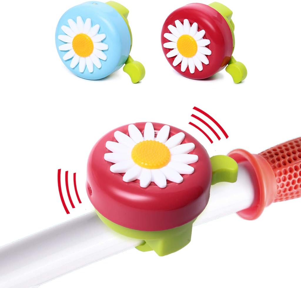 MeeJaa Classic Flower Pattern Kids Bicycle Bells and Shiny Kids Bicycle Ribbons, Kids Gifts, Kids Bicycles and Kids Scooter Accessories : Sports & Outdoors