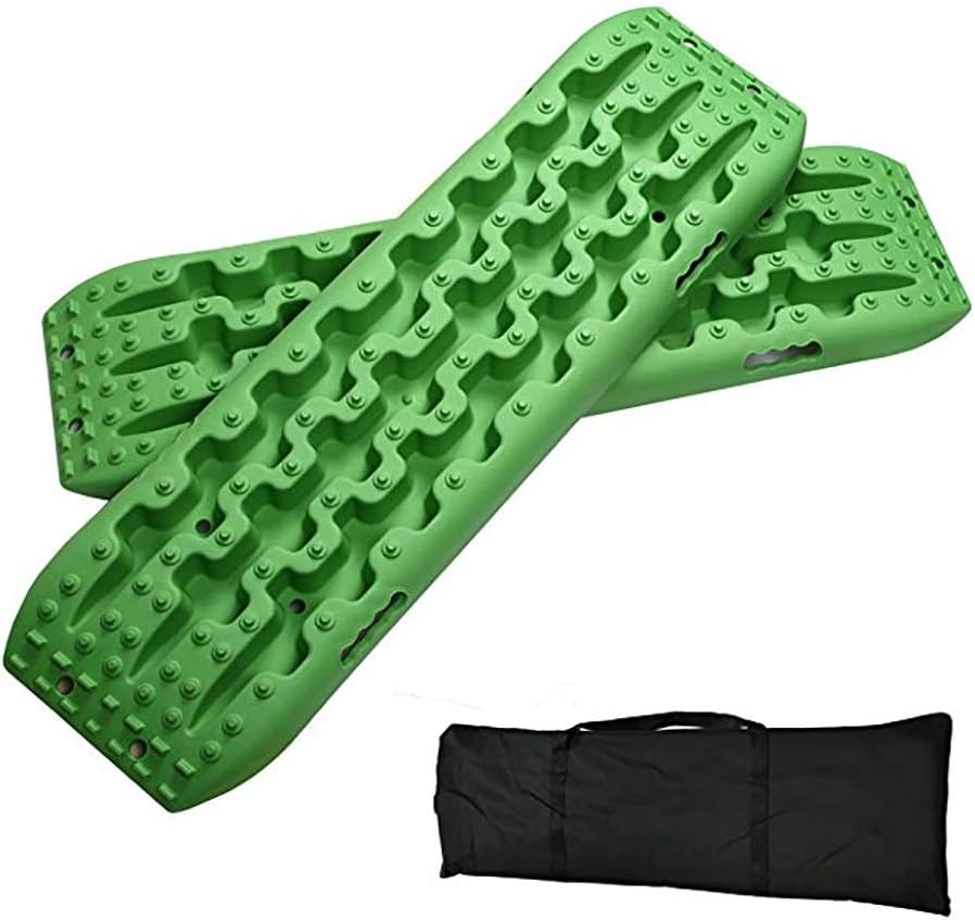 QINUO Traction Boards, Recovery Traction Tracks, 2 Pcs Traction Mat for Sand Mud Snow Track Tire Ladder