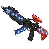 Zanktony Light Up Toy Gun with Sound Effects - Toy Machine Guns with Telescopic Barrel Action - Ideal Gift (Batteries Not Included)