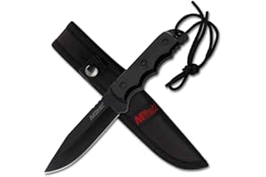 MTech USA MT-20-35 Series Fixed Blade Knife, Black Drop Point Blade, Plastic Handle, 8-Inch Overall