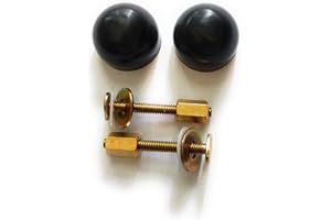 GrandEZcaps Toilet Bolt Cap Set - Black, Won't Pop Off, Includes Bolts, Nuts, Washers, Secures Toilets to Floor