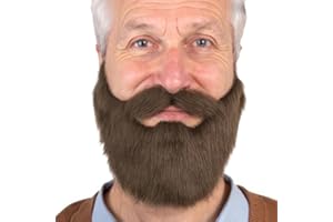 Honcloud Fake Beard with Adjustable Realistic Facial Hair Fits Costume Matching for Halloween Party