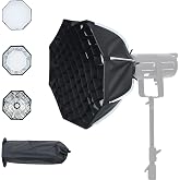UTEBIT 21"/55cm Octagonal Softbox, with Removable Diffusers, Grid, Bag | Quick Release Parabolic Soft Box with Bowens Mount, for Portrait Photography, Video Production,Studio Lighting