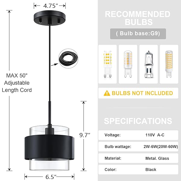 3 PACK 1 LIGHT HANGING KITCHEN ISLAND MODERN INDUSTRIAL FARMHOUSE 6.5″ METAL SHADE CLEAR GLASS PENDANT LIGHT FIXTURE,BLACK FINISH OVER SINK RESTAURANT BAR CORRIDOR