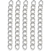 DanLingJewelry 100Pcs Stainless Steel Chain Extenders Necklace Bracelet Tail Extension Chains for Jewelry Making Necklaces Bracelets